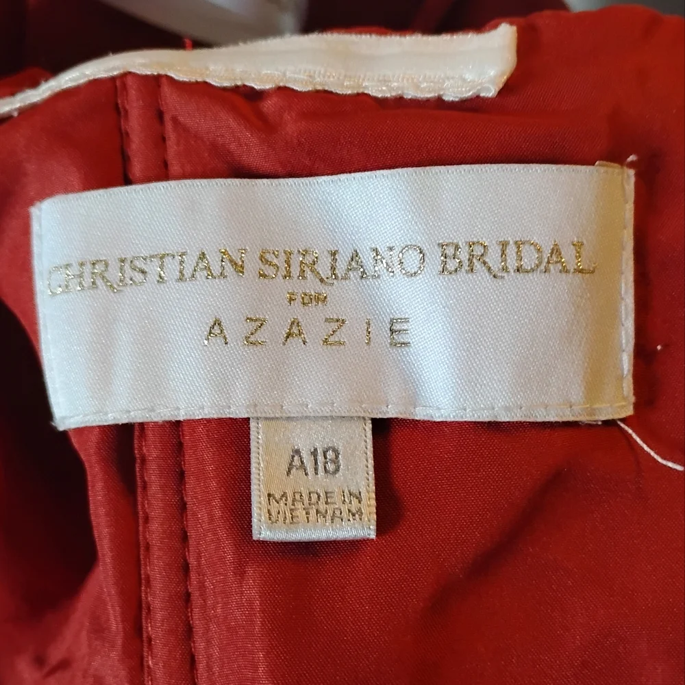 Christian Siriano for Azazie Draped One Shoulder Gown Formal Women's Size 18 - Picture 7 of 9